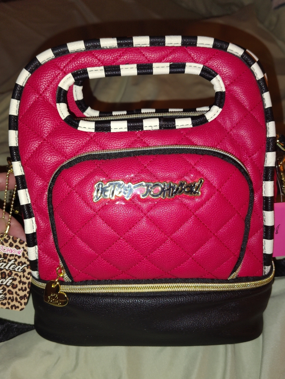 NWT Betsey Johnson Quilted Insulated Lunch Tote/Insulated tote